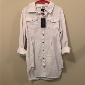 Prettylittlething white denim dress (never worn)